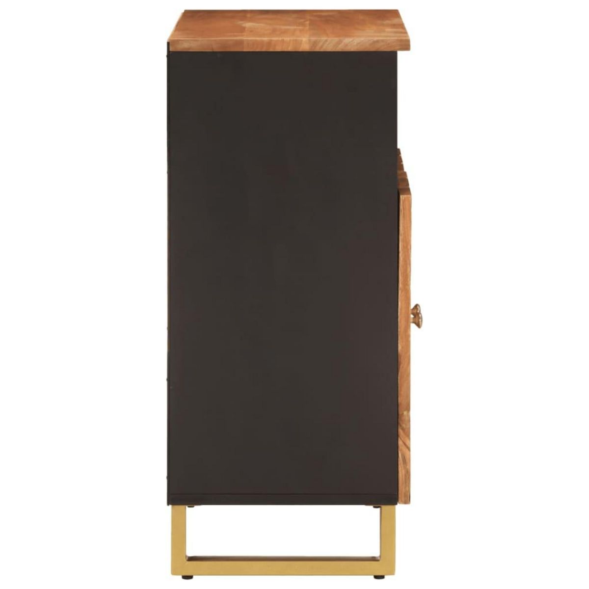 VIDAXL Armoire laterale marron et noir 60x33,5x75 cm bois de manguier