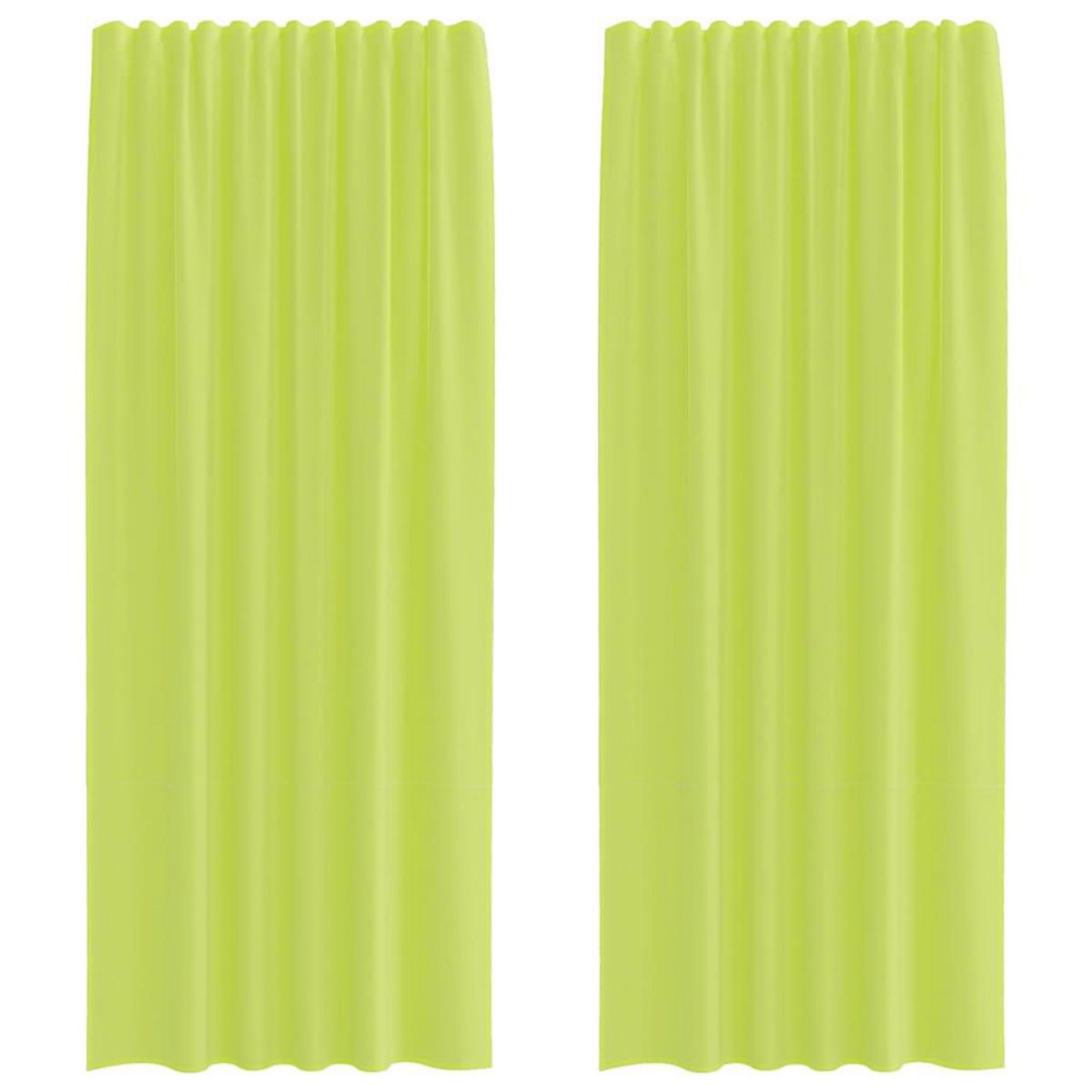 VIDAXL Rideaux en voile avec passants 2 pcs vert pomme