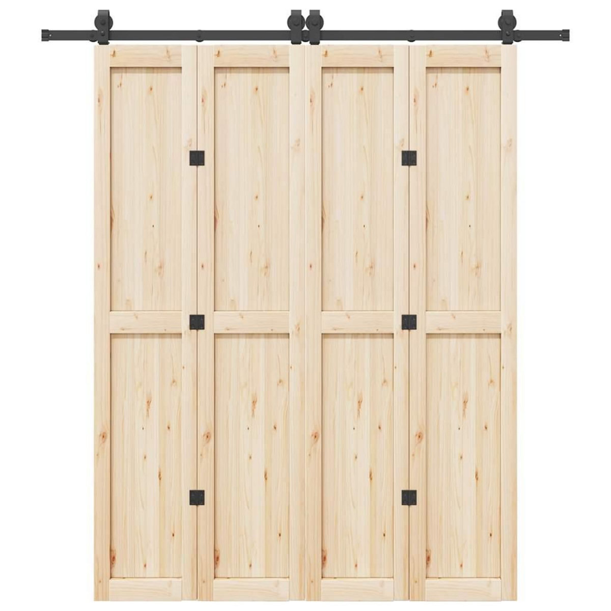 VIDAXL Kit de quincaillerie de porte coulissante 200 cm Acier Noir