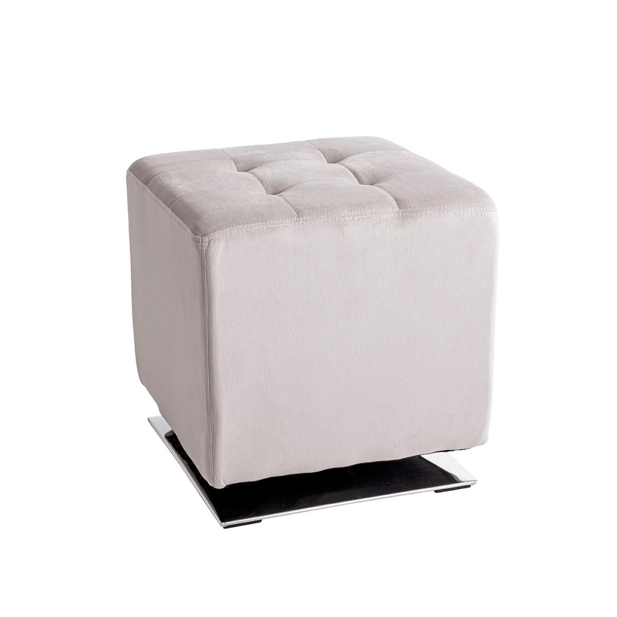 Paris Prix Pouf capitonné carré  beto  43cm gris