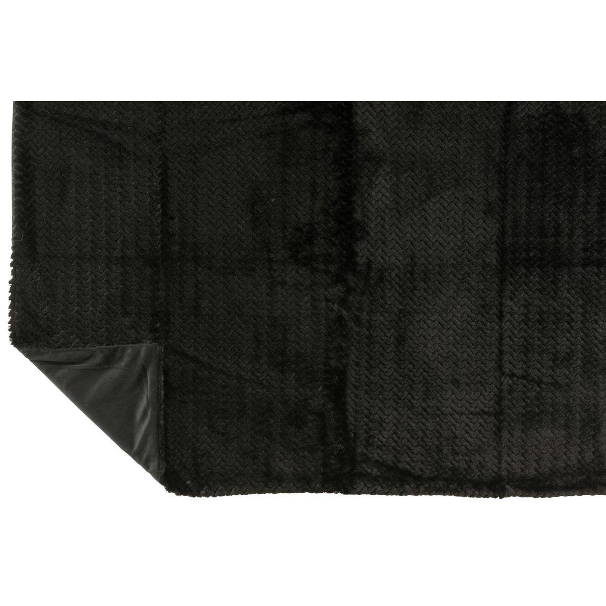 Voir la diapositive 3 : J-LINE Plaid uni  winter  130x180cm noir