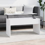 Voir la diapositive 1 : VIDAXL Table basse Blanc 102x50,5x52,5 cm Bois d'ingenierie