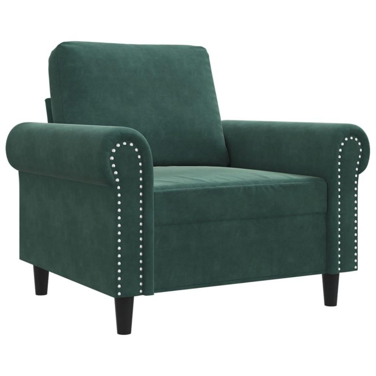 VIDAXL Fauteuil Vert fonce 60 cm Velours