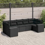 Voir la diapositive 1 : VIDAXL Salon de jardin 7 pcs avec coussins noir resine tressee