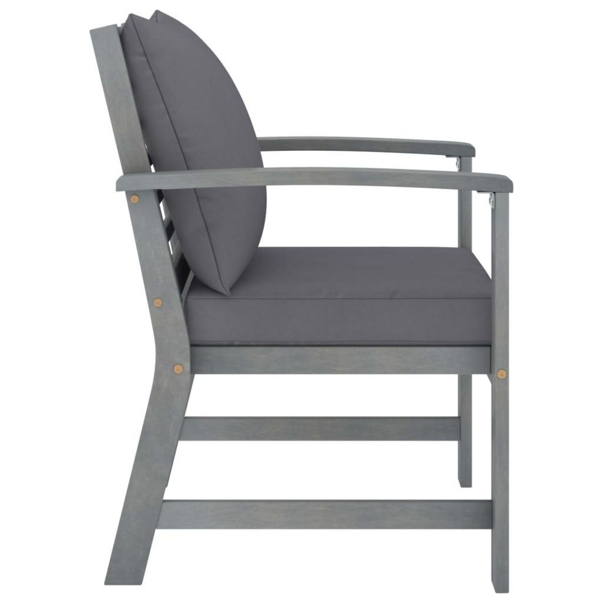 VIDAXL Chaises de jardin lot de 2 avec coussins gris fonce Bois acacia