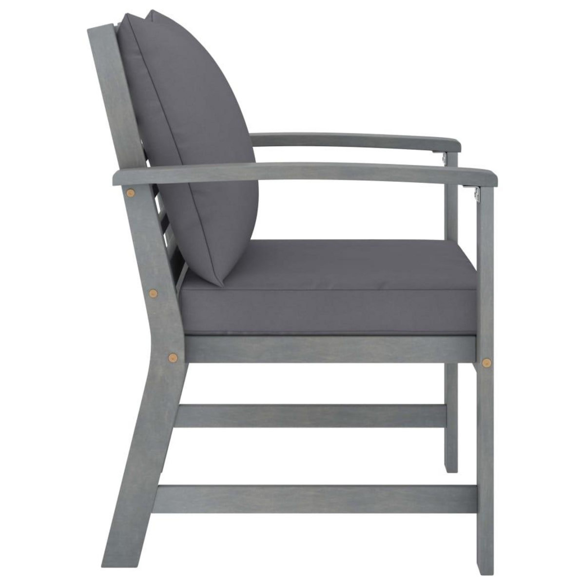 VIDAXL Chaises de jardin lot de 2 avec coussins gris fonce Bois acacia