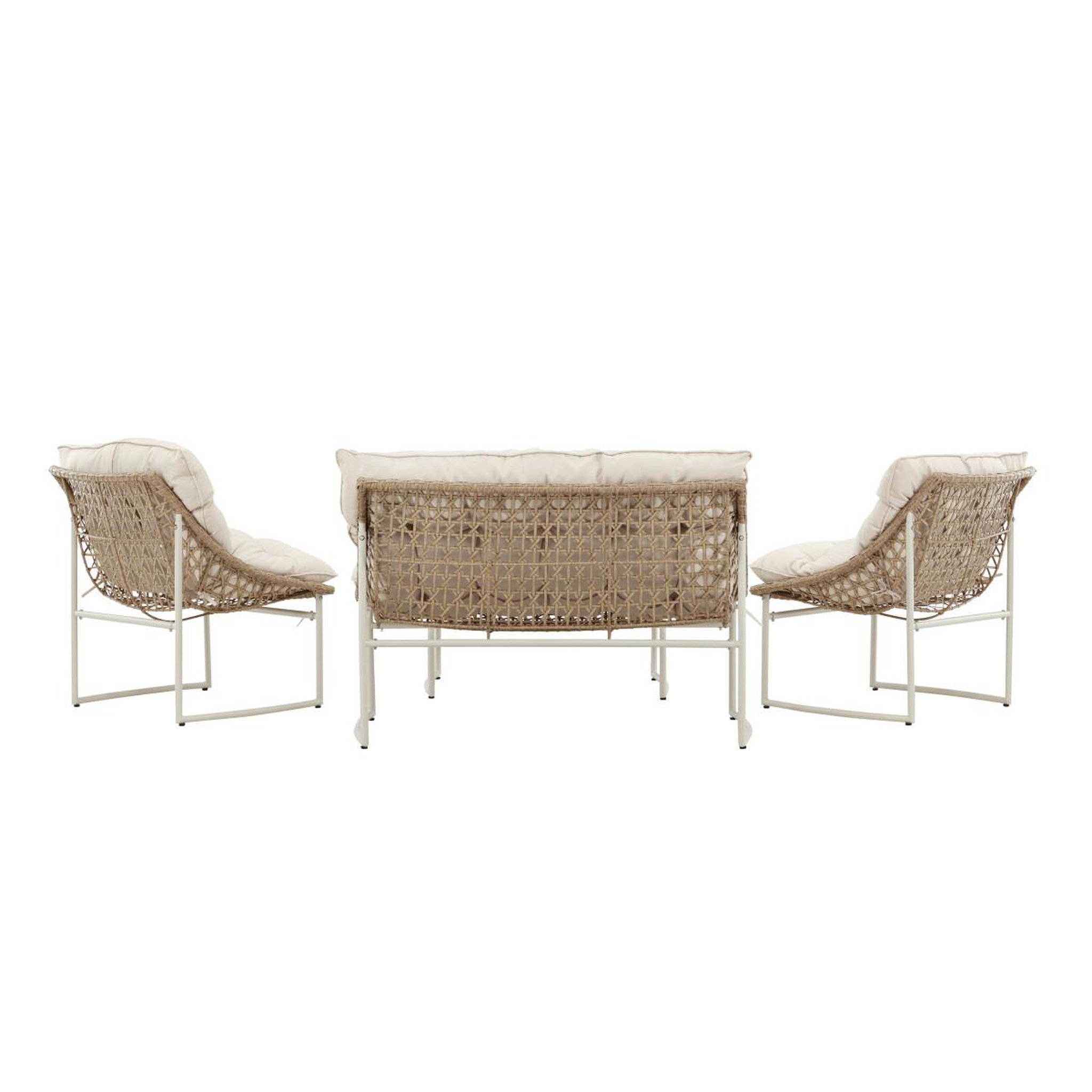 Voir la diapositive 4 : Paris Prix Salon de jardin en rotin 4 places  tina  118cm beige