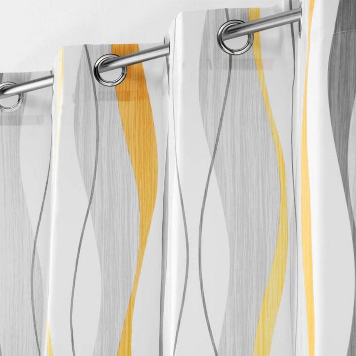 Paris Prix Rideau à Œillets  Ondulys  140x260cm Jaune & Blanc