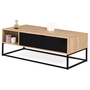 Voir la diapositive 4 : ID MARKET Table basse plateau relevable BOSTON avec rangements design industriel