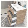 Voir la diapositive 1 : Meuble de salle de bain sous vasque 3 tiroirs + vasque L80cm FARO