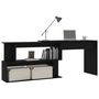 Voir la diapositive 3 : VIDAXL Bureau d'angle Noir 200x50x76 cm Bois d'ingenierie