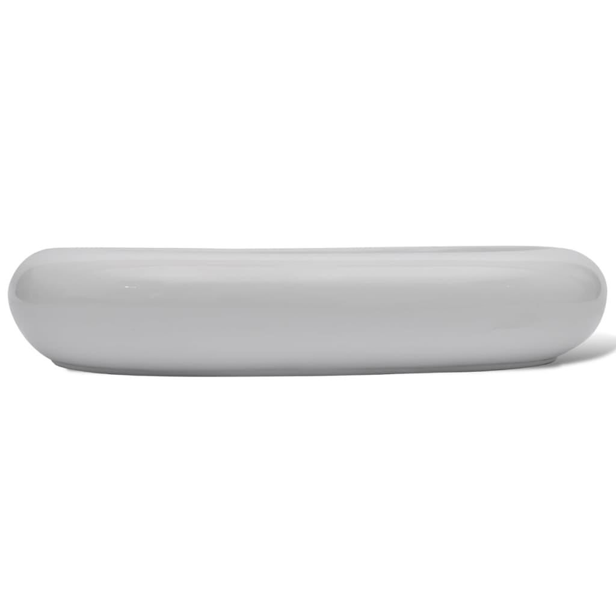 Voir la diapositive 5 : VIDAXL Lavabo de salle de bain avec mitigeur Ceramique Ovale Blanc