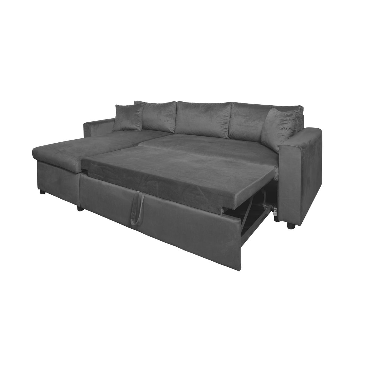 Canapé d'angle convertible et réversible  tissu aspect velours 3 places MATHILDE