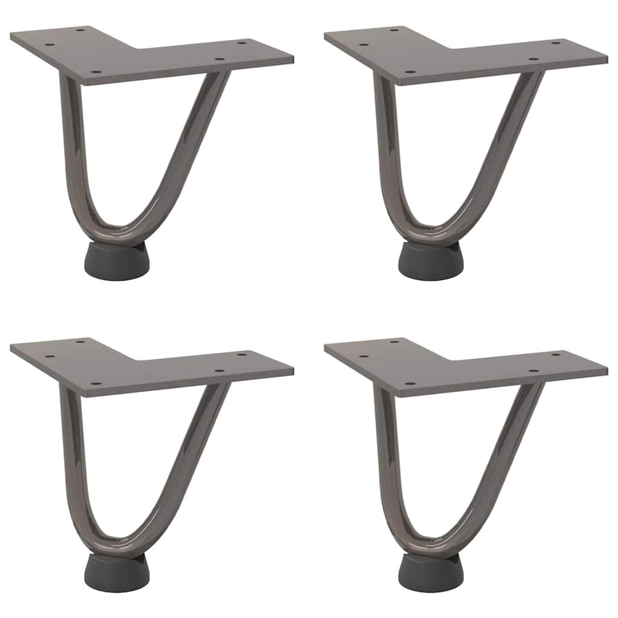 Voir la diapositive 2 : VIDAXL Pieds de table en forme d'epingle a cheveux 10 cm acier massif