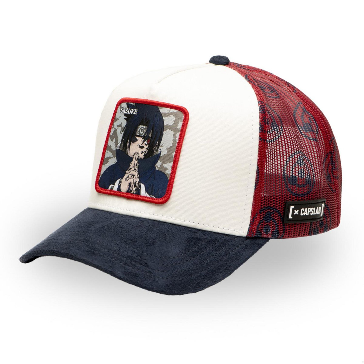 CAPSLAB Casquette trucker avec filet en sergé de coton/mesh Naruto Sharingan