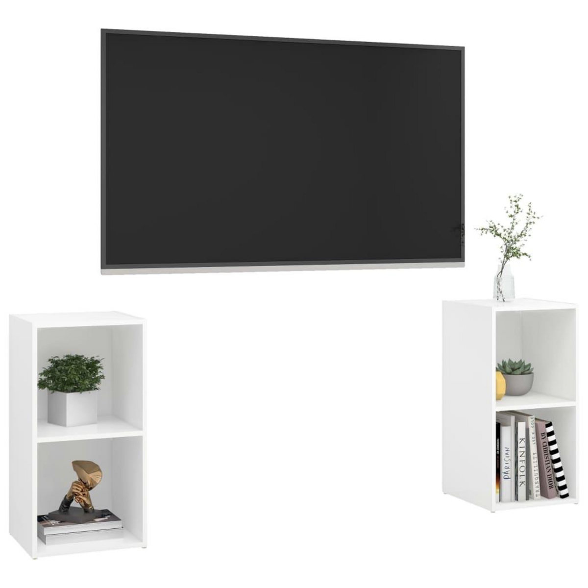 VIDAXL Meubles TV 2 pcs Blanc 72x35x36,5 cm Bois d'ingenierie