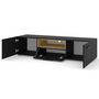 Voir la diapositive 2 : BEST MOBILIER Leolio - meuble tv - noir et effet bois - 151 cm