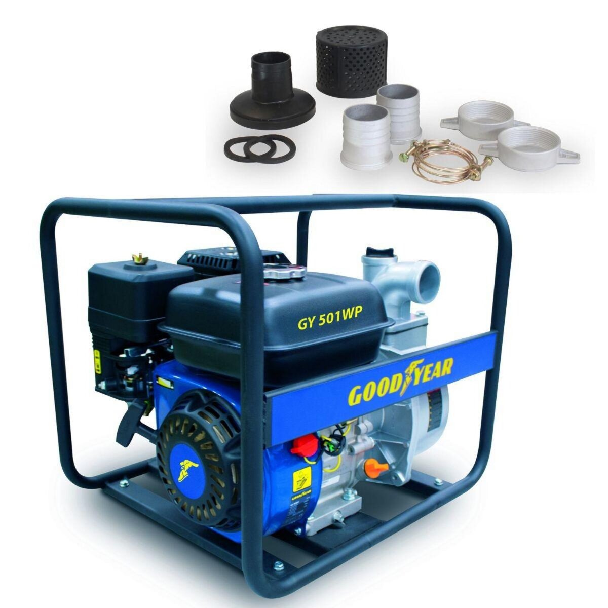 GOODYEAR Pompe à Eau Thermique 7CV - Motopompe Essence Moteur 4T OHV 212Cm3 Eau Propre - Raccords 50mm Caves Piscine Irrigation GOODYEAR