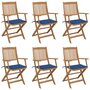 Voir la diapositive 1 : VIDAXL Chaises pliables de jardin lot de 6 avec coussins Bois d'acacia