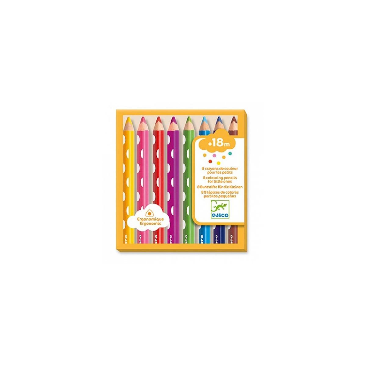 Djeco 8 crayons de couleur pour les petits