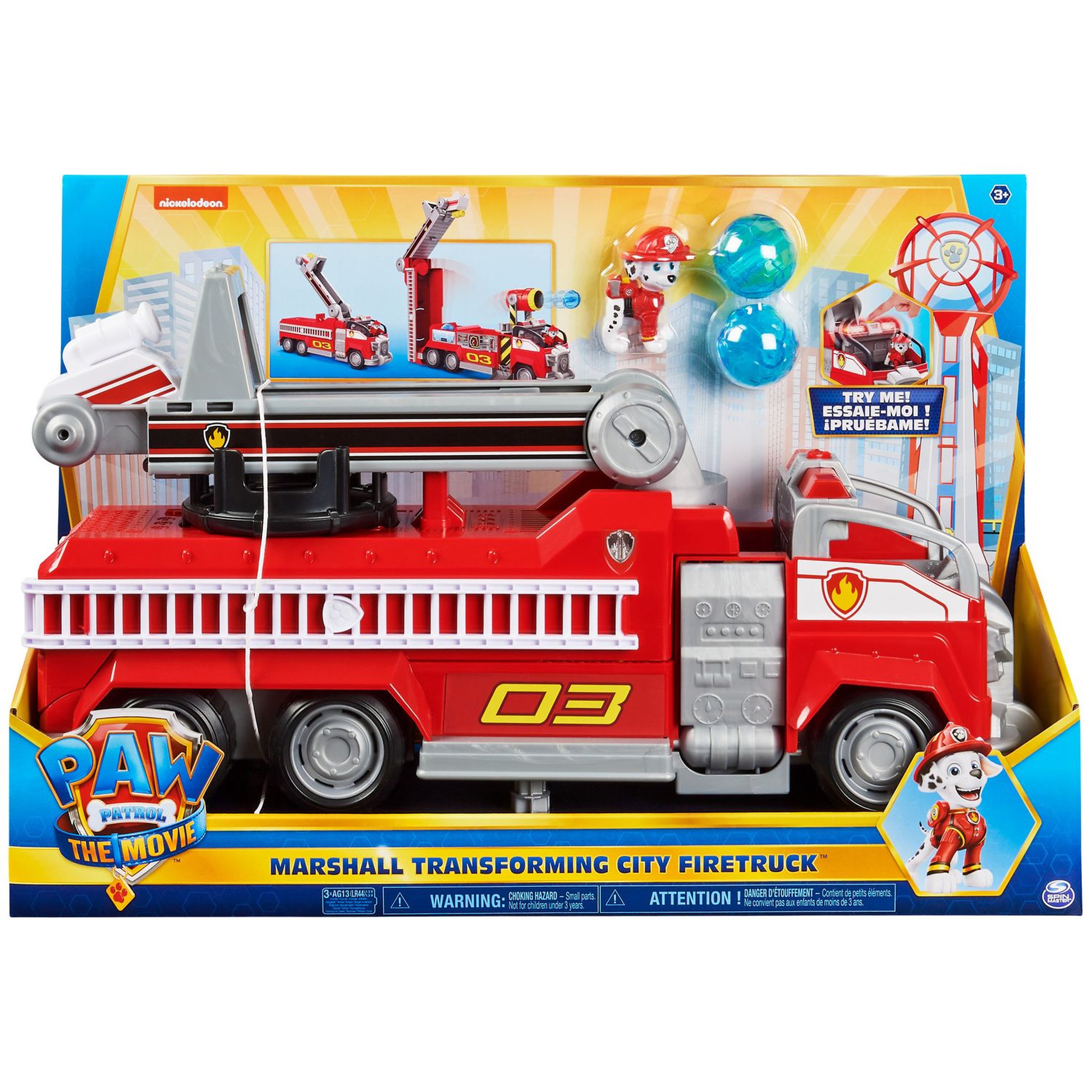 Voir la diapositive 2 : SPIN MASTER Camion de pompiers transformable Marcus La Pat' Patrouille - Le film