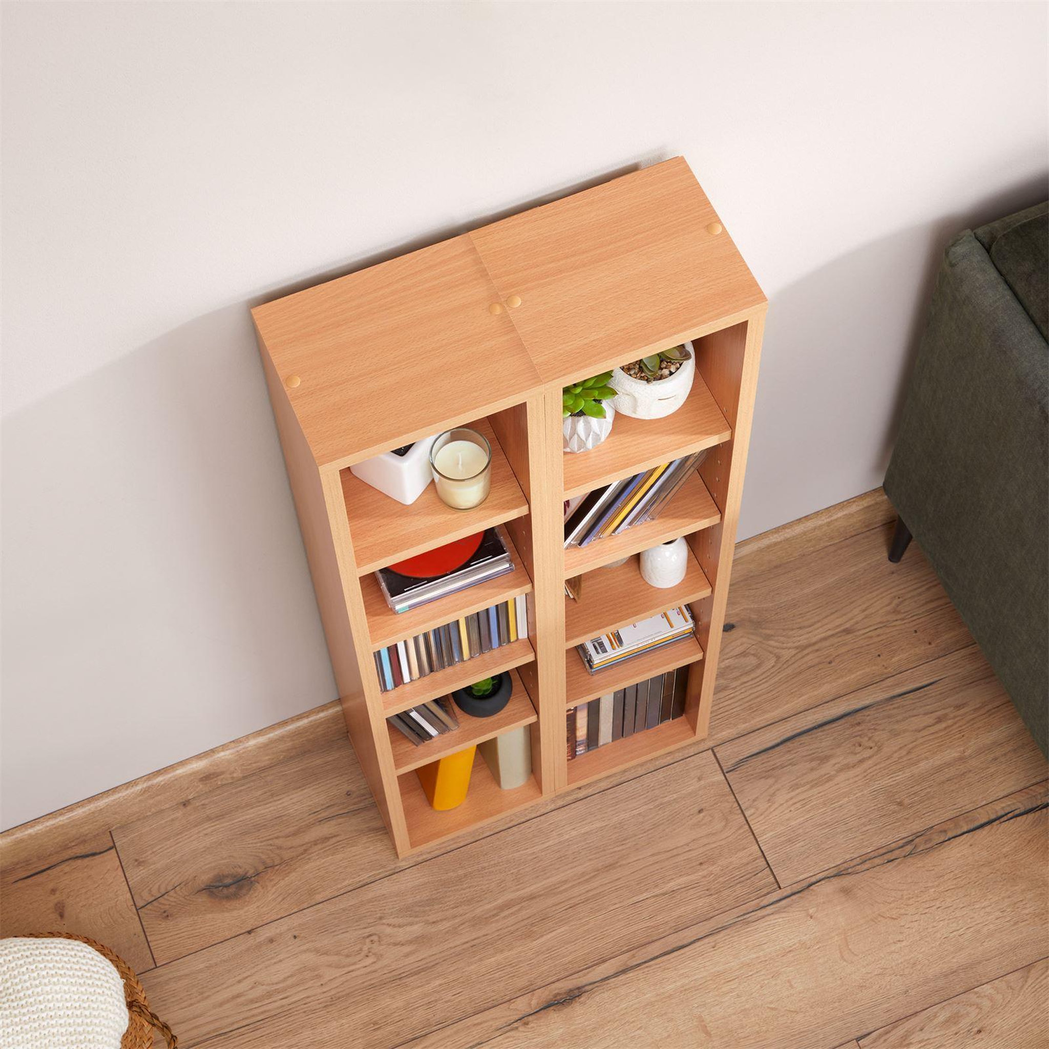 Voir la diapositive 5 : IDIMEX Etagères modulables musique pour cd et dvd, en mélaminé