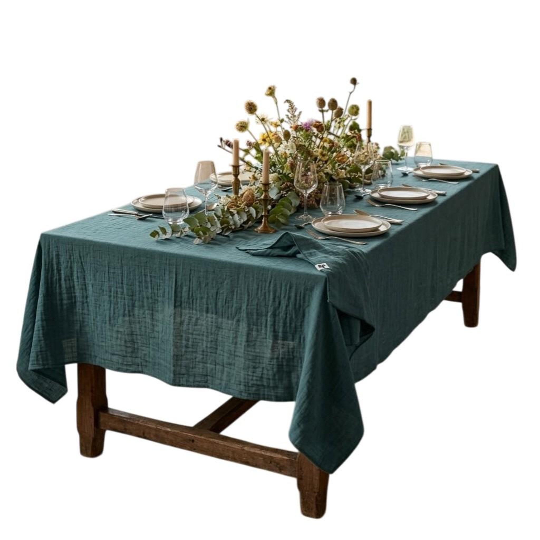 Eden Nappe rectangle en gaze de coton gaia. Coloris disponibles : Jaune
