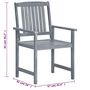 Voir la diapositive 6 : VIDAXL Chaises de jardin et coussins lot de 8 Bois acacia solide Gris