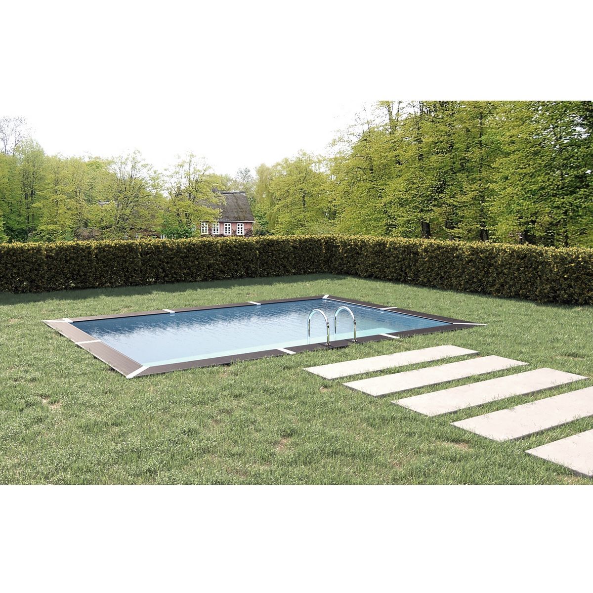 Just'aposé Piscine composite Rectangle 4,85x3,26 m PORBAIL