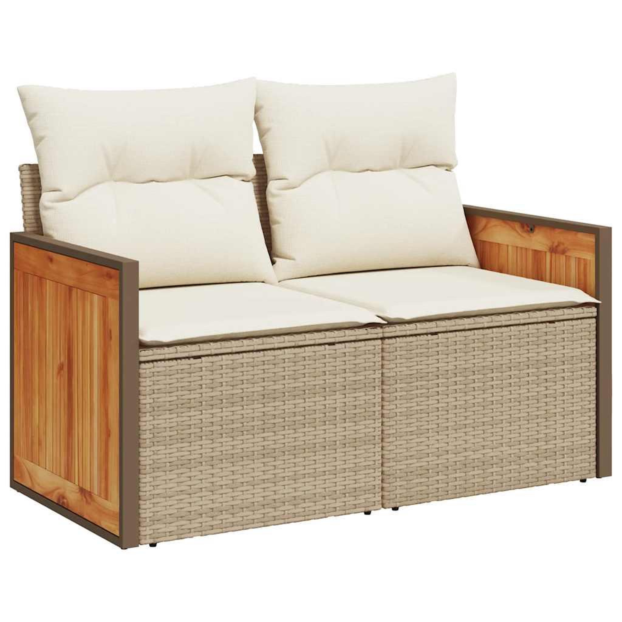 Voir la diapositive 4 : VIDAXL Salon de jardin avec coussins 4 pcs beige resine tressee