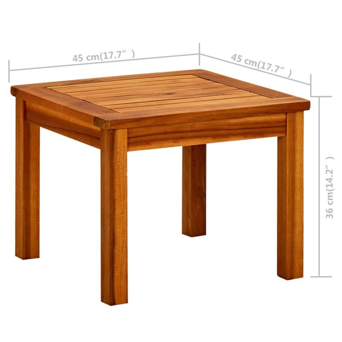 VIDAXL Table basse de jardin 45x45x36 cm Bois solide d'acacia