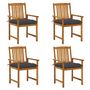Voir la diapositive 1 : VIDAXL Chaises de jardin avec coussins lot de 4 Bois d'acacia massif
