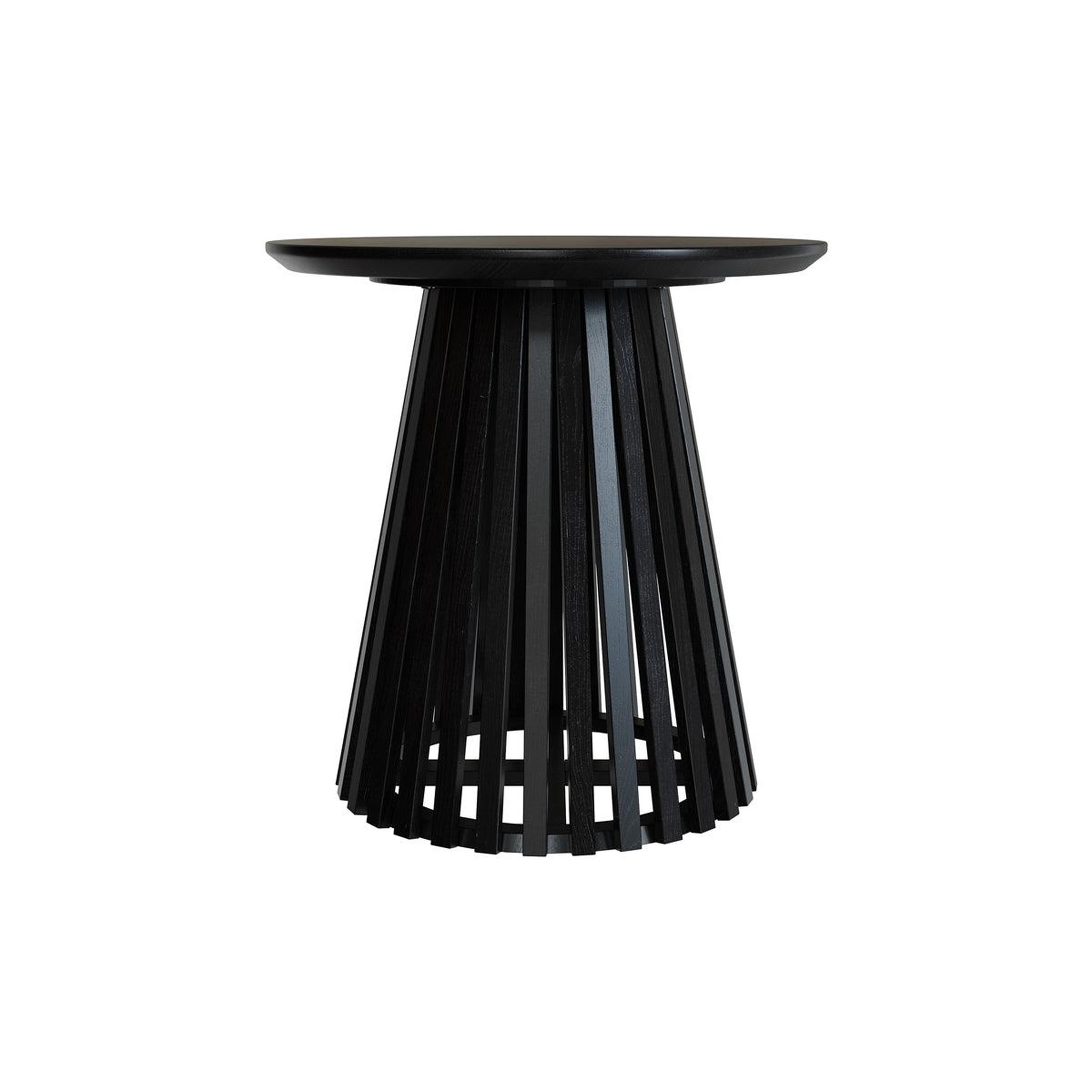 Voir la diapositive 5 : MAISON PAVANE Table d'appoint ronde noire en bois d'acacia d50 cm-képès
