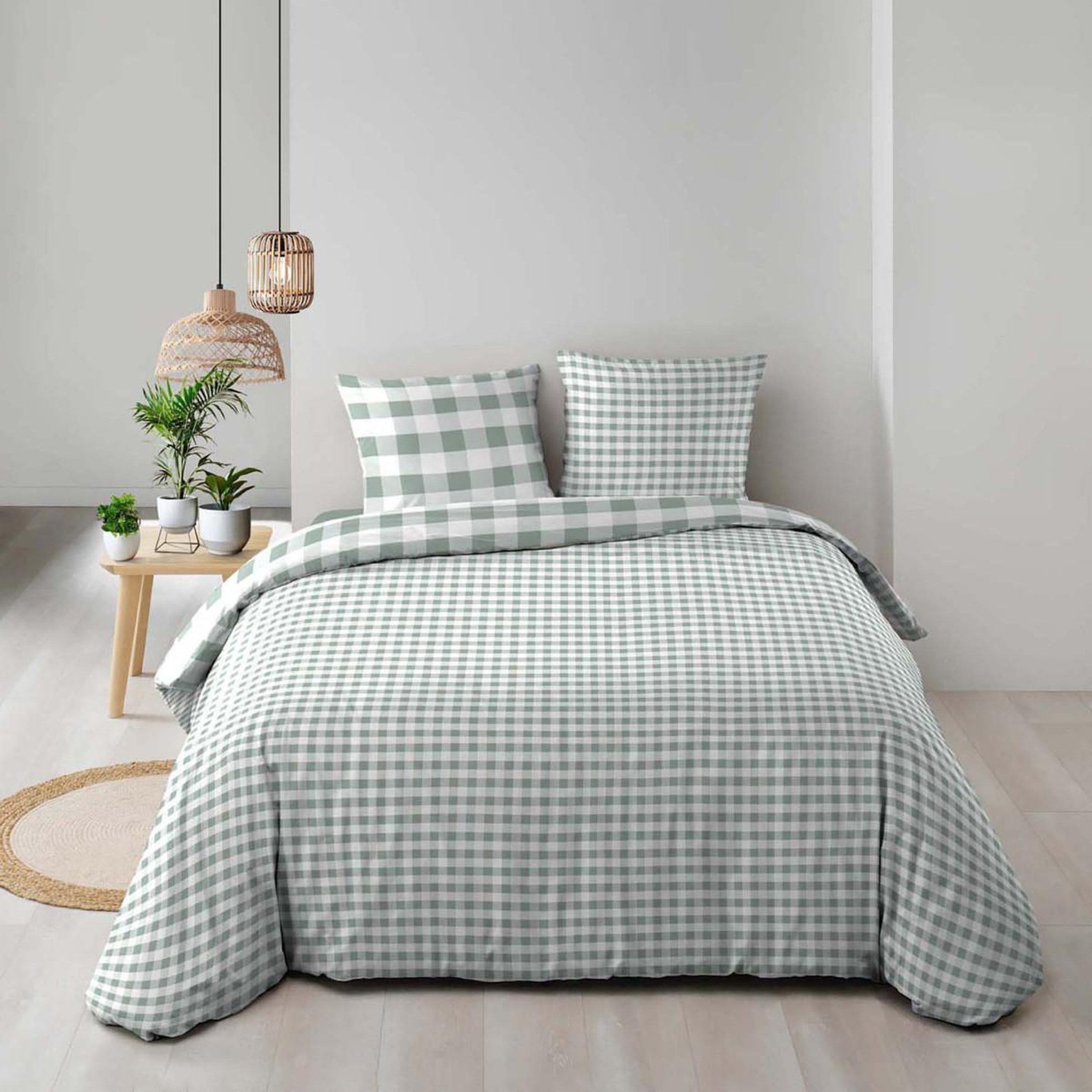 Voir la diapositive 4 : Douceur d'Intérieur Parure de lit 3 pièces  victoire  240x220cm vert sauge