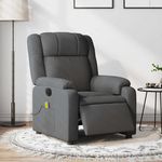 VIDAXL Fauteuil inclinable de massage electrique gris fonce tissu