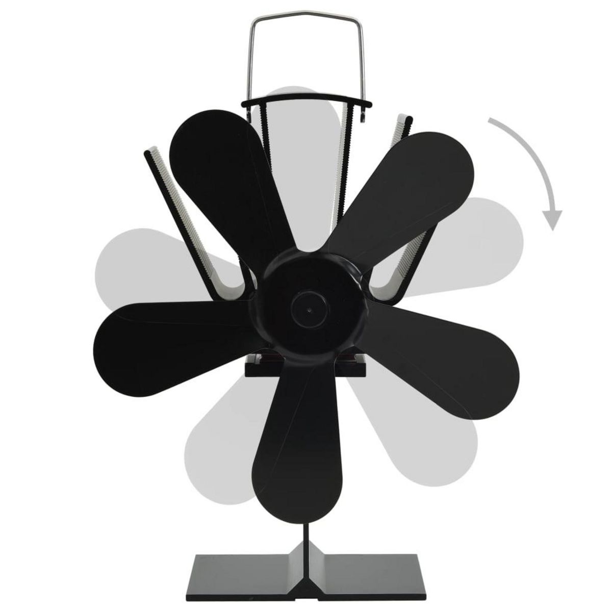 VIDAXL Ventilateur de poele alimente par chaleur 5 pales Noir