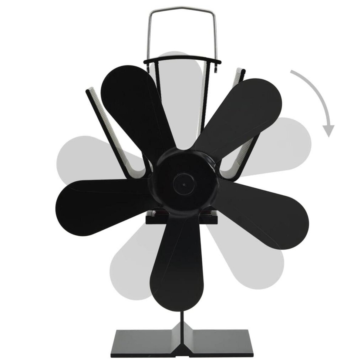 VIDAXL Ventilateur de poele alimente par chaleur 5 pales Noir