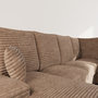 Voir la diapositive 4 : BEST MOBILIER Lorie - canapé panoramique d'angle droit 7 places convertible en velours côtelé grosse côte avec coffre