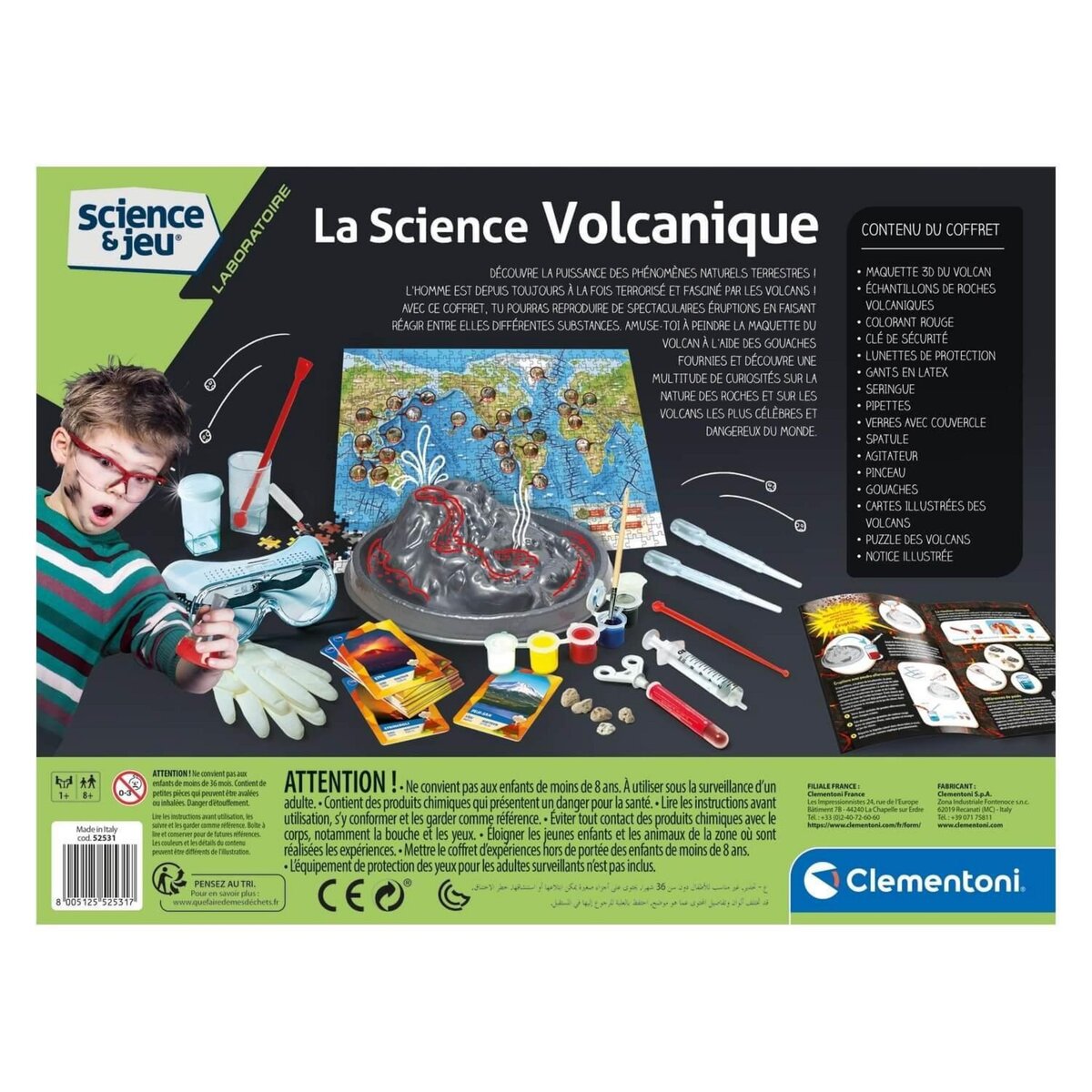 CLEMENTONI Kit Science et jeu : La science volcanique