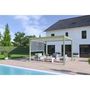 Voir la diapositive 2 : Pergola Bioclimatique autoportée 3x4 m - Aluminium - Vert jade/blanc - VS OmBREA®
