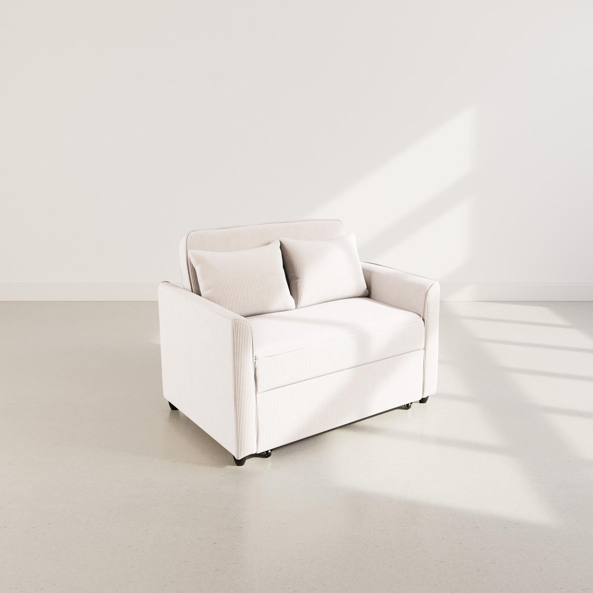 BEST MOBILIER Ernest - canapé droit 2 places convertible en velours côtelé