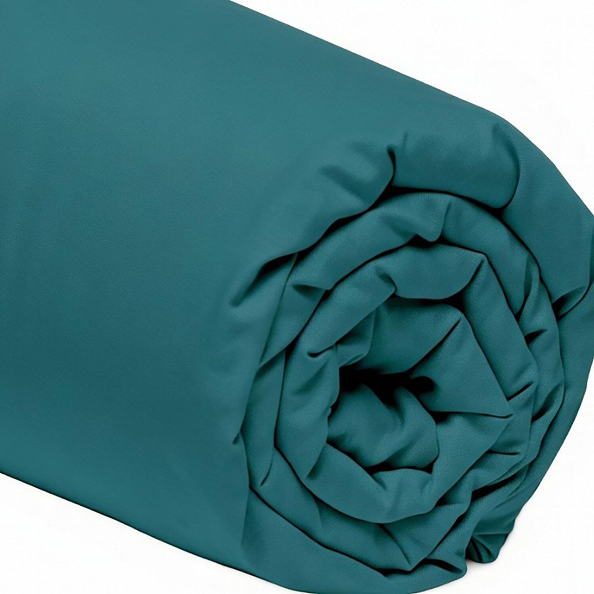 Home collection Drap housse, bonnet 30cm 100% percale de coton 80fils emeraude