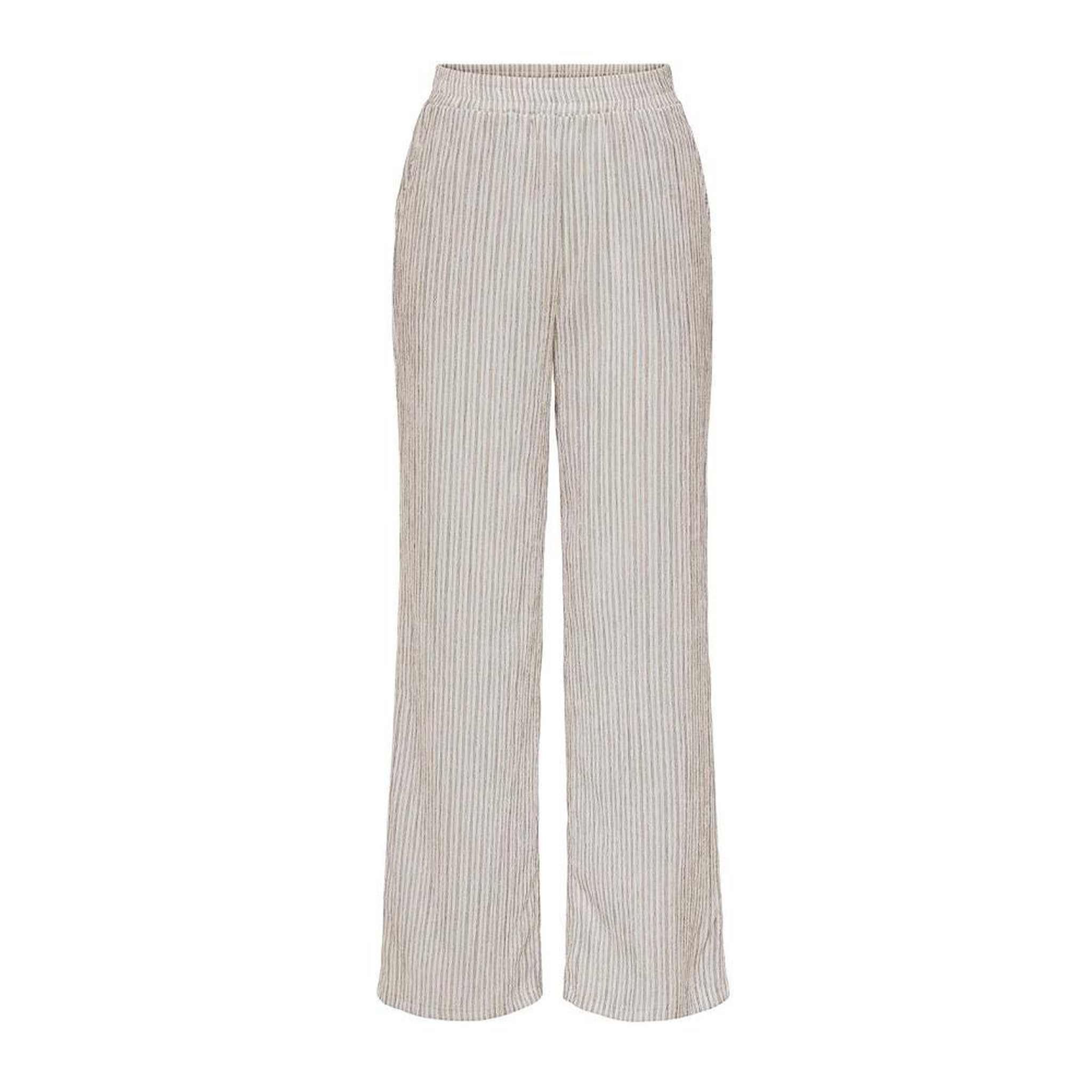 JACQUELINE DE YONG Pantalon Blanc/Marron Femme JDY Ocean. Coloris disponibles : Marron