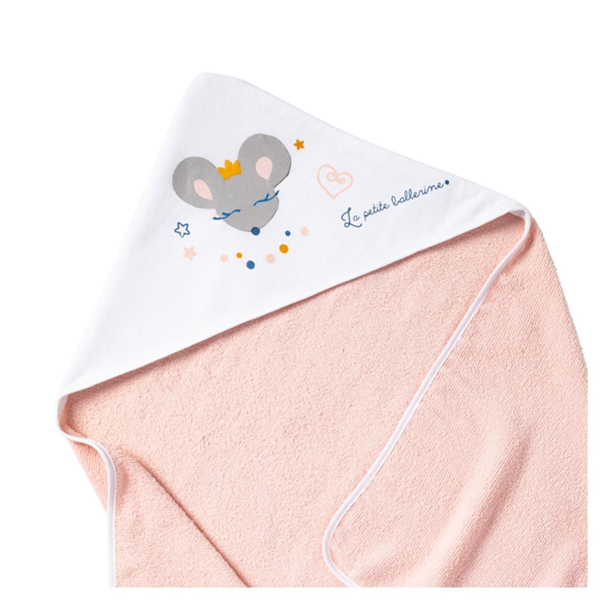 Babycalin Cape de bain bébé avec capuche 80x80cm Ballerine
