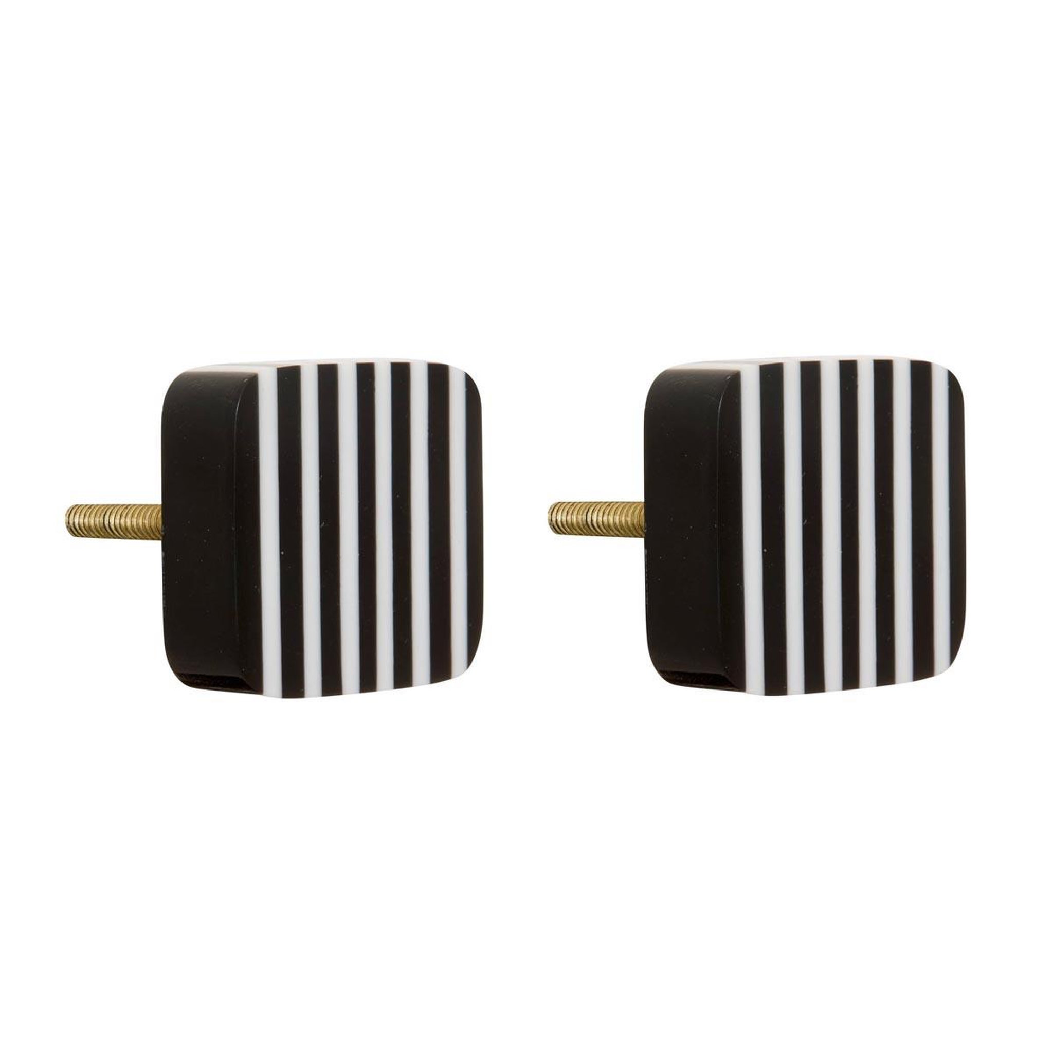 ATMOSPHERA Lot de 2 boutons de meuble  mia  3cm noir & blanc
