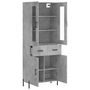 Voir la diapositive 4 : VIDAXL Buffet haut Gris beton 69,5x34x180 cm Bois d'ingenierie