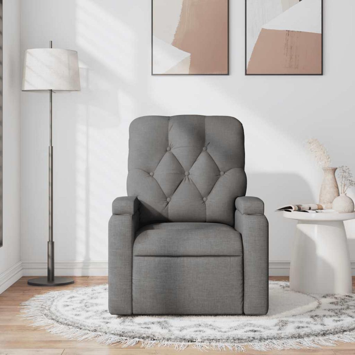 VIDAXL Fauteuil de massage inclinable Gris fonce Tissu