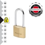 Master lock 2940EURD Cadenas à Clé Extra Fin en Laiton et Anse Moyenne, Doré, 9,1 x 4 x 1,6 cm