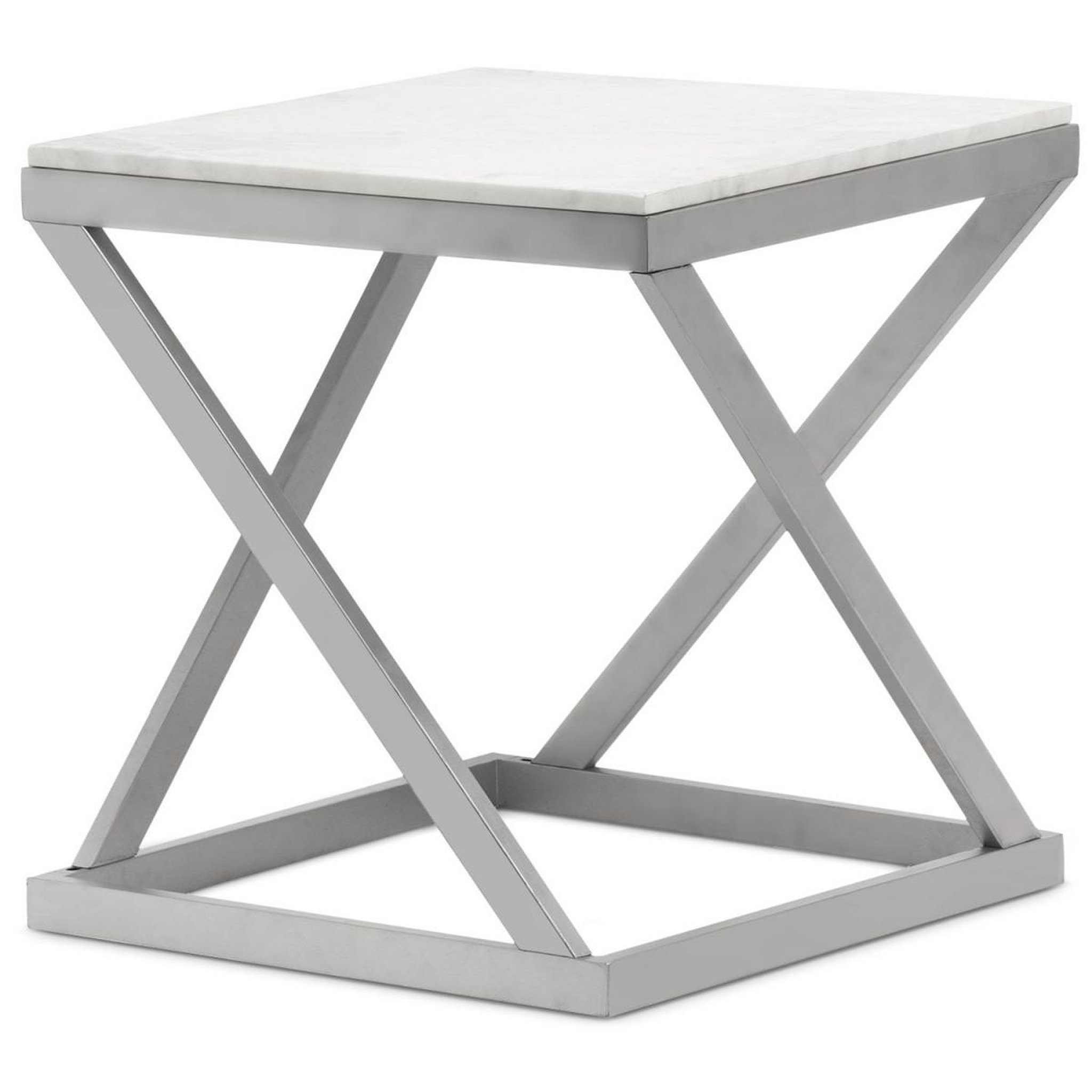 Paris Prix Table d'appoint design  palamo  57cm argent & blanc