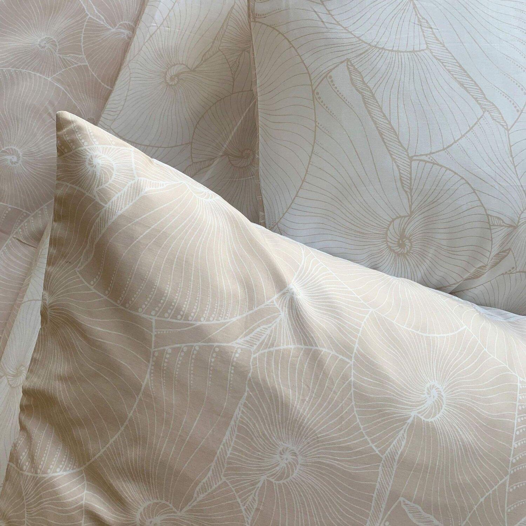 Voir la diapositive 6 : Home collection Parure housse de couette 100% coton lyocell 57fils-plage revers.